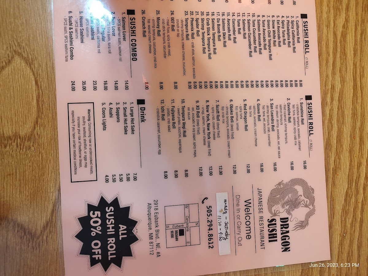Dragon Sushi Menu - Image 6